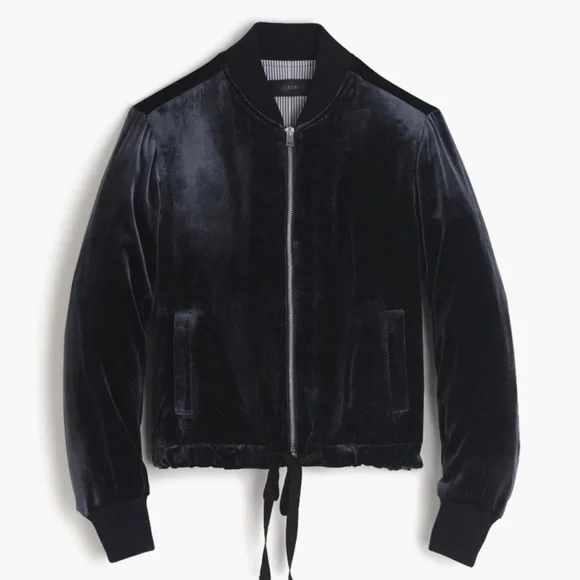 NWTs J Crew Velvet Bomber Jacket - Picture 4 of 16